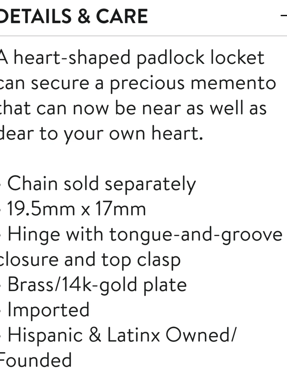 Clare V Padlock Locket Vintage Gold Color. New With Tag. - Picture 7 of 7